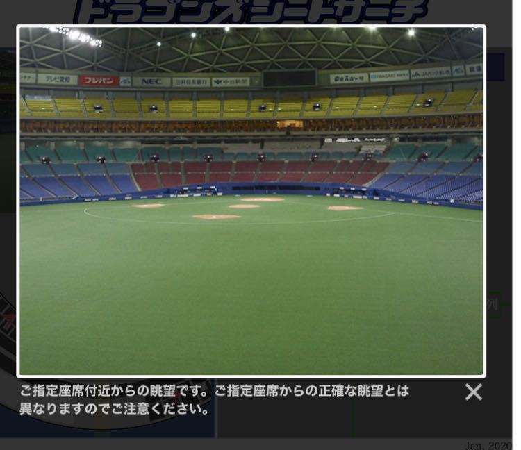 8月18日ドラゴンズ外野レフト通路側ペア