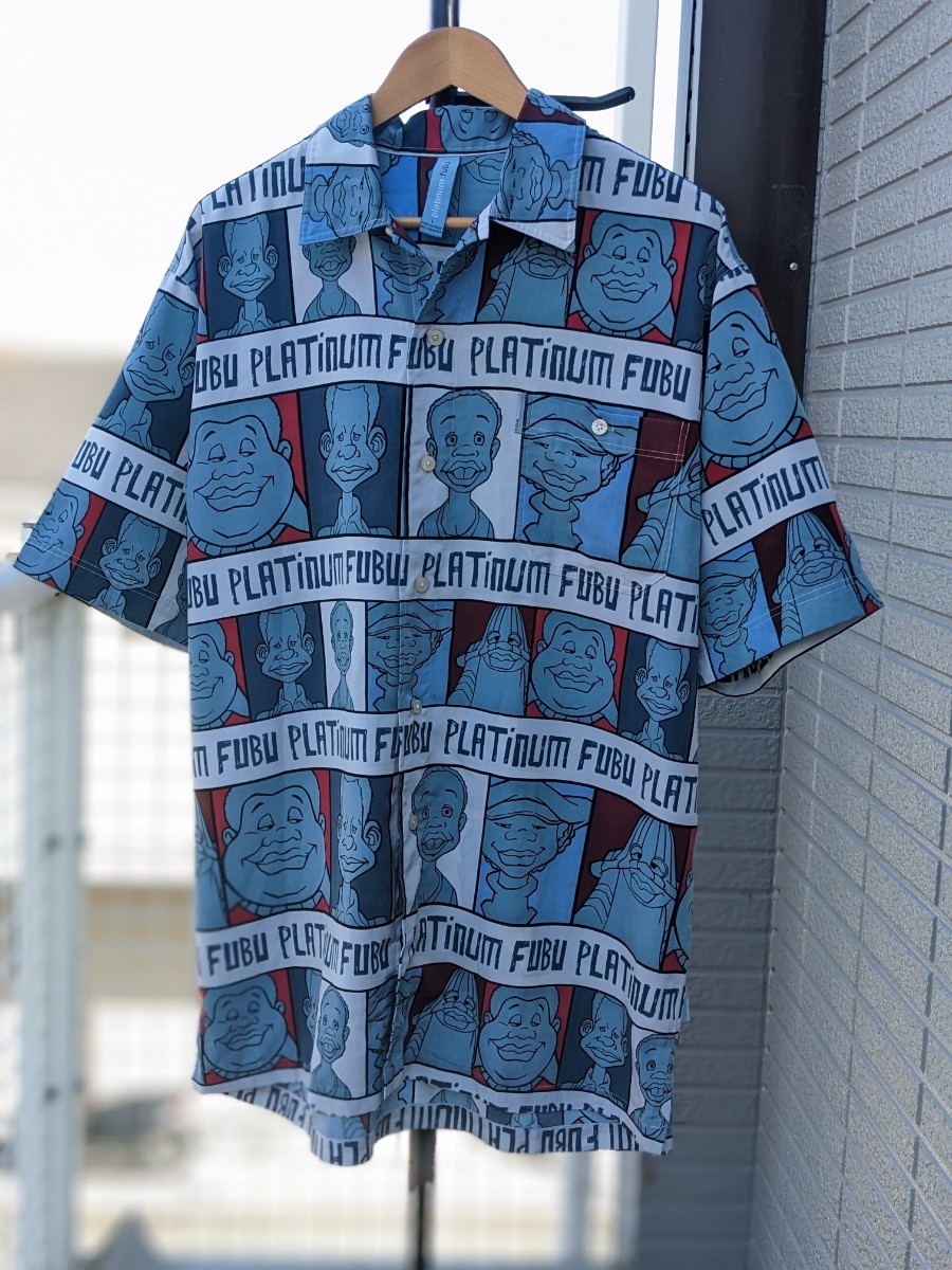 FUBU PLATINUM 半袖シャツ by Shirt フブ 総柄半袖シャツ