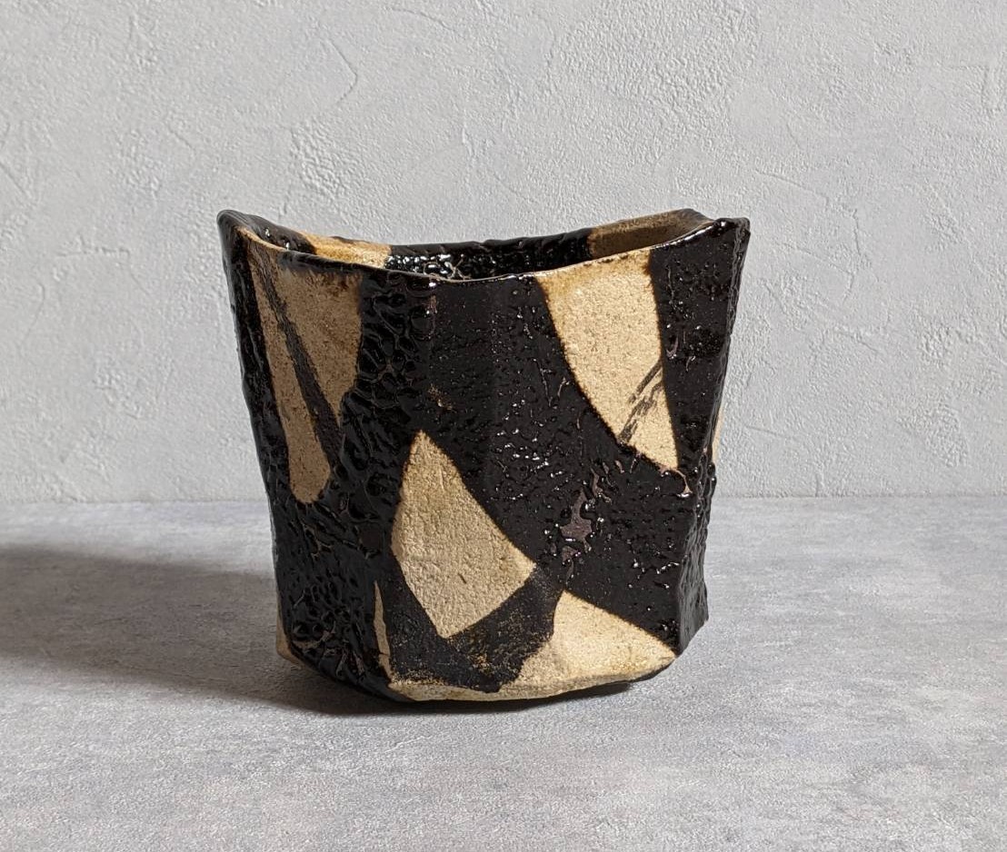 陶芸家 岡部嶺男 粉引 塩筍茶碗 茶盌 抹茶碗 岡部美喜識箱 加藤唐九郎