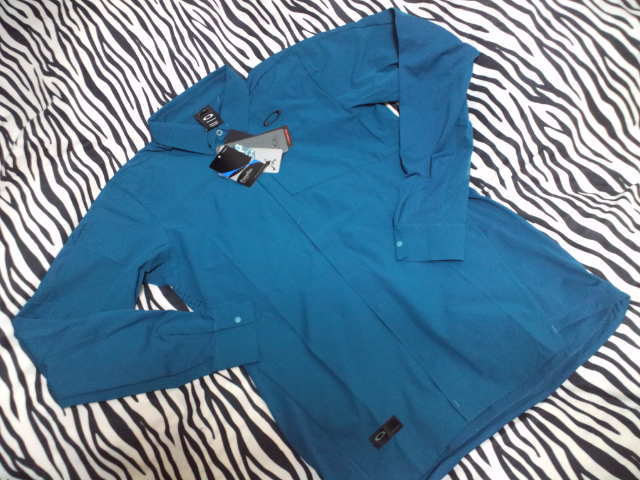 401934JP◆秋冬◆マリンブルー◆新品◆日本ＸＬ◆OAKLEY◆オークリー◆SKULL SYNCHRONISM LS SHIRTS 2.0 ◆長袖シャツ