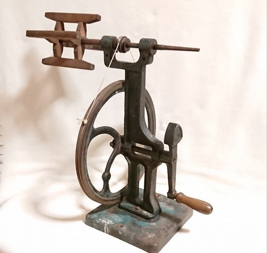 糸巻き機 鋳鉄製 メーカー不明 大正昭和戦前 手工芸 古民具 機織り 紬 麻糸 木綿糸 