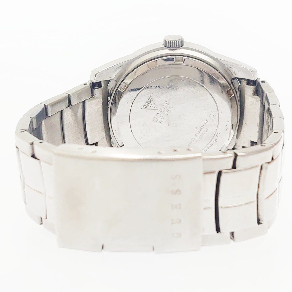 1円スタート】GUESS ゲス W13538G1 クロノグラフ SS ブラック文字盤 