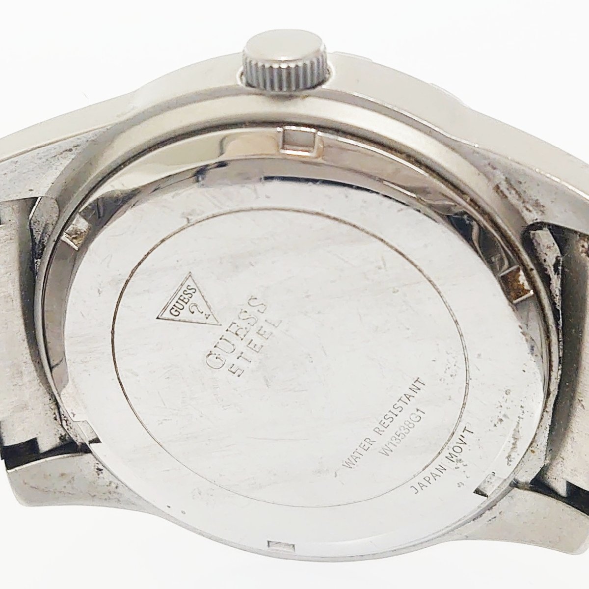 1円スタート】GUESS ゲス W13538G1 クロノグラフ SS ブラック文字盤 