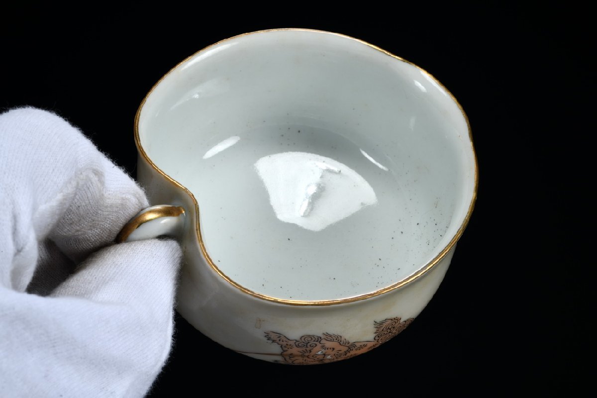 | 和座の蔵 おしゃれ ◆鶴鳴堂◆九谷焼 加賀九谷 煎茶器 急須 湯呑み 茶碗五客 時代箱付き 茶道具 古董品 古美術0311-78　壺12ｘ10.5ｘ8㎝