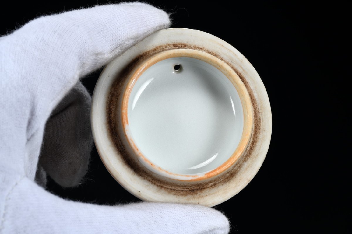 | 和座の蔵 おしゃれ ◆鶴鳴堂◆九谷焼 加賀九谷 煎茶器 急須 湯呑み 茶碗五客 時代箱付き 茶道具 古董品 古美術0311-78　壺12ｘ10.5ｘ8㎝