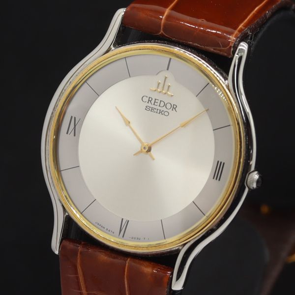 SEIKO 18Kベゼル クレドール CREDOR 5A74-0020 不動品 5A74-0020 セイコー クレドール 1円 - QZ 稼働 SS×18K 1円◎稼働◎