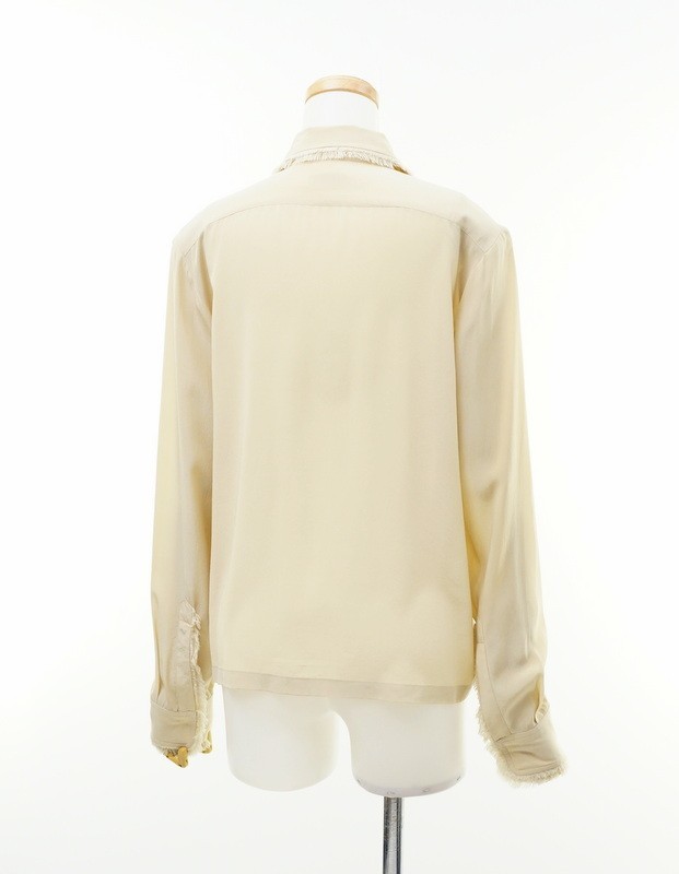 GN1856〇ドリス ヴァンノッテン/Dries Van Noten*シルク100％*とろみ*フリンジ*ブラウス*シャツ*サイズ36*ベージュ ヴァン ドリス Van さらばドリス。 ノッテン、デザイナーのドリスが6月末で退任へ バイヤーからも惜しむ声が続々と