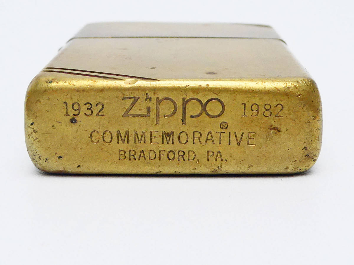 中古 フタ破損 ホイール不動□Zippo COMMEMORATIVE 1932 1982 ジッポー 