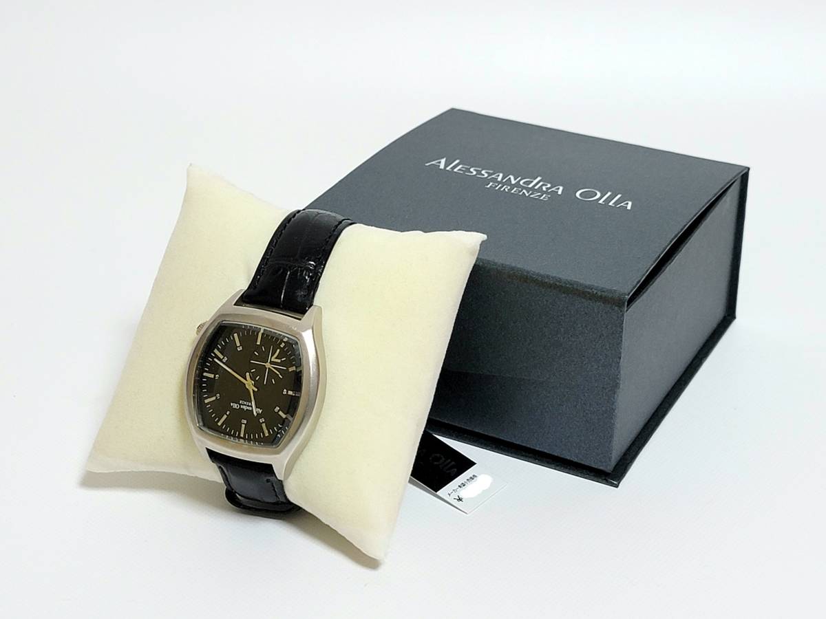 ALESSANDRA OLLA アレサンドラオーラ 3針時計 クォーツ アナログ メンズ 腕時計 新品未使用 説明書 ケース付き 匿名配送