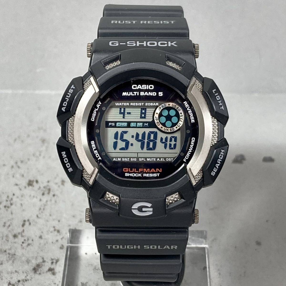 極美品 G-SHOCK GW-9100-1JF GULFMANガルフマン タフソーラー 電波受信 
