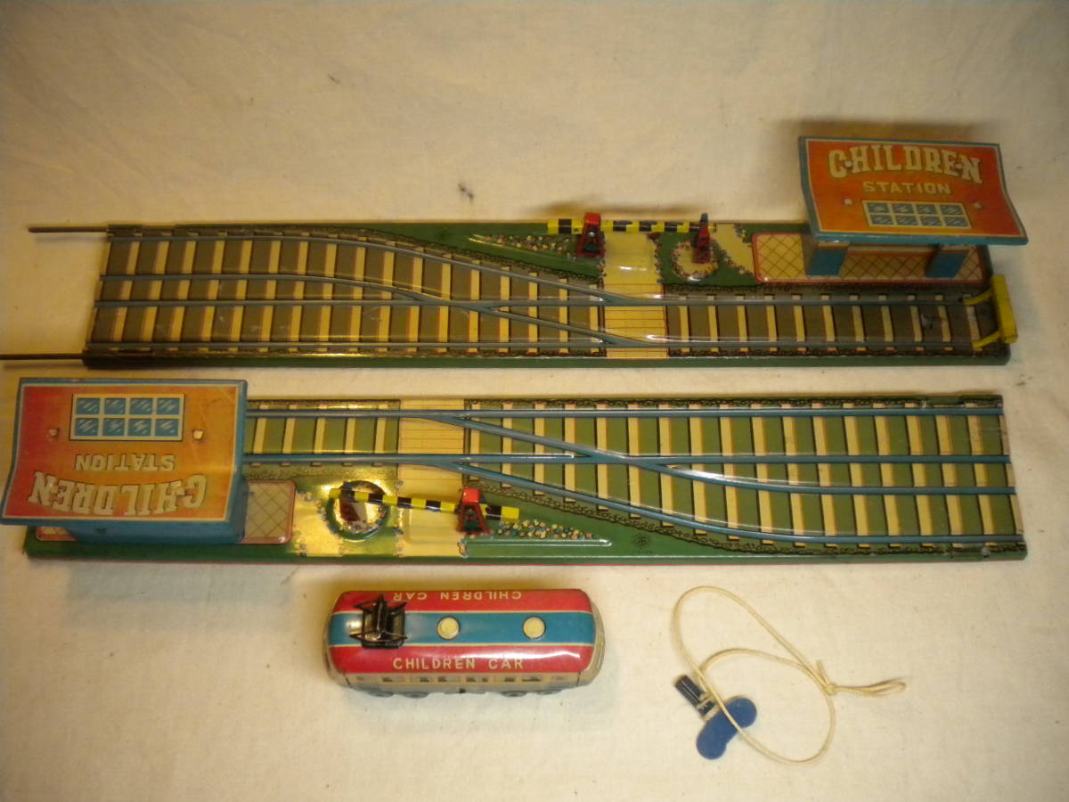 ★単線線路を行ったり来たり 稀少 CHILDREN CAR チルドレン・カー ブリキ製 ゼンマイ式 モダントーイ・増田屋 昭和レトロ 可動美品★