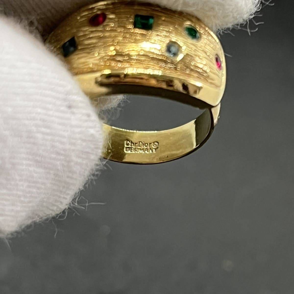 極美品□Dior ディオール カラーストーン リング 指輪 ピアス 極美品□Dior ディオール カラーストーン リング 指輪 ピアス