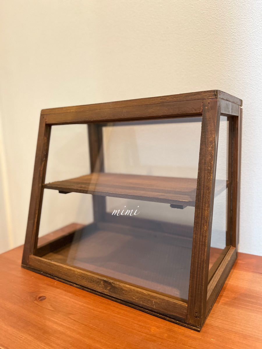 【新品・送料無料】カウンターキャビネット　ショーケース　カフェ風　ブロカント アンティークガラスケース　ヴィンテージ　 ビンテージ