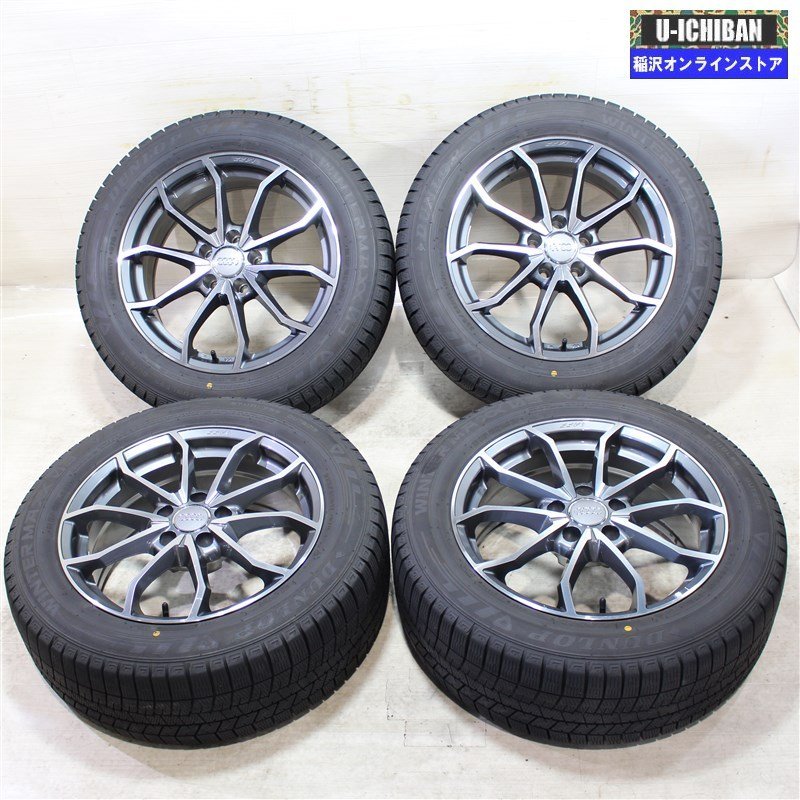 225/55R17 アウディ A4 オールロードクワトロ 等 MAK 7.5-17+30 5H112 ダンロップ WM03 17インチ スタッドレス 4本セット 009