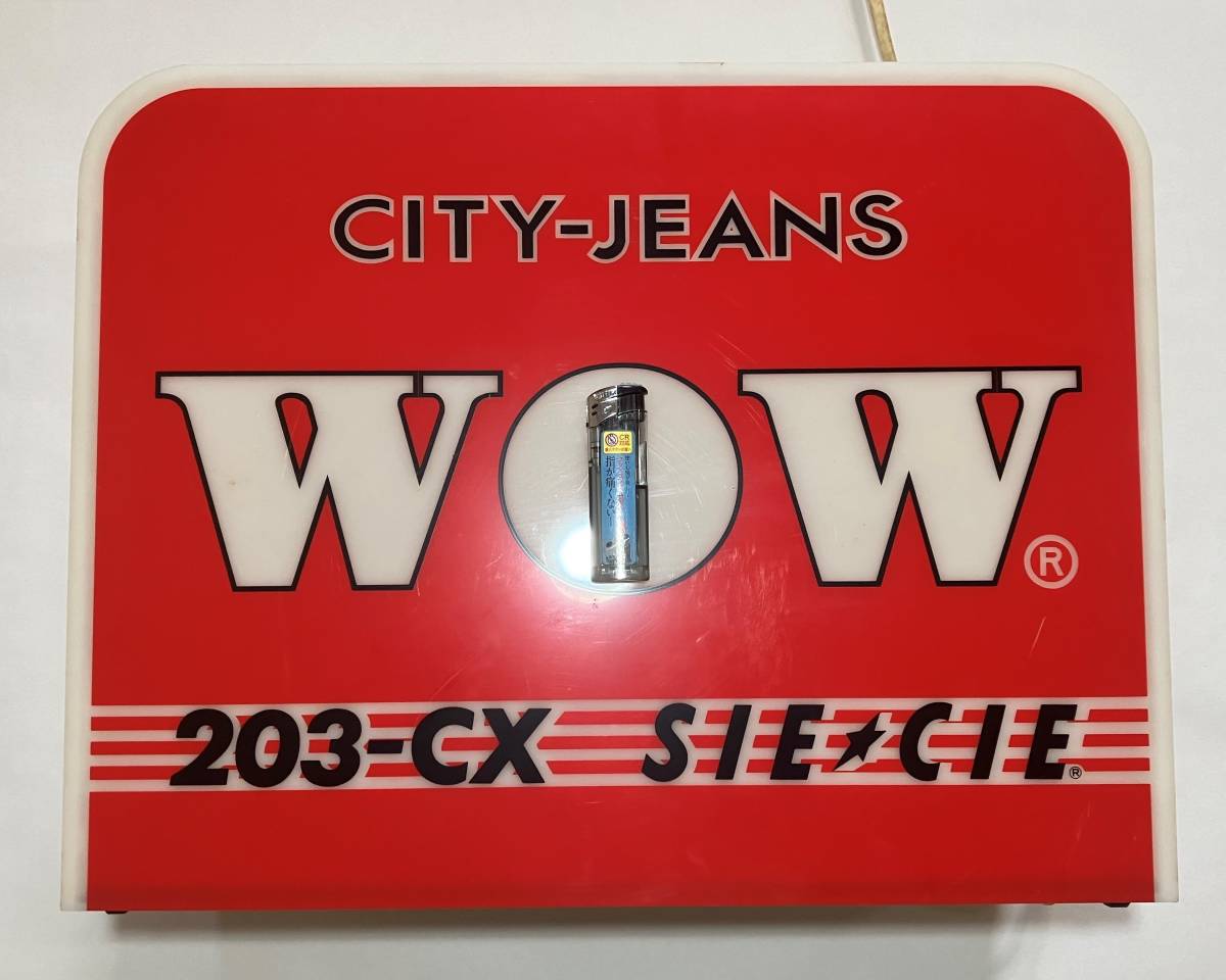 ビンテージ//CITY-JEANS WOW 両面 電飾看板 ネオンサイン ネオン ビンテージ//CITY-JEANS WOW 両面 電飾看板 ネオンサイン ネオン