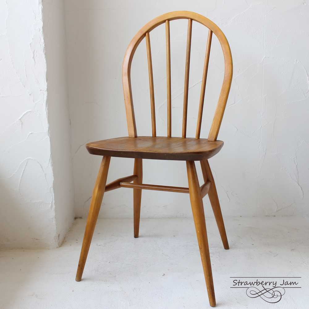 L3405-126-46 英国アンティーク アーコール フープバックチェア 4 本 ライトオーク イギリス