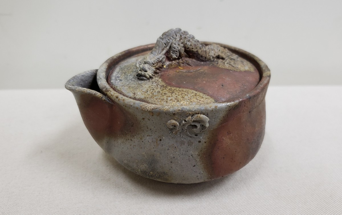 大饗仁堂 手捻龍摘宝瓶 備前 名工 初だし品備前焼 煎茶道具 備前焼 