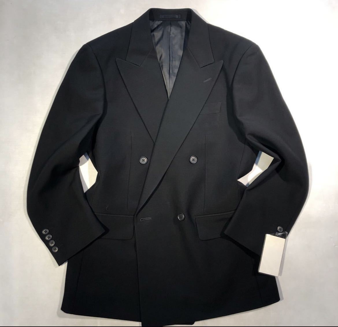 新品 【サイズBE6 L☆Kanebo礼服】4Bダブルスーツ 漆黒フォーマル