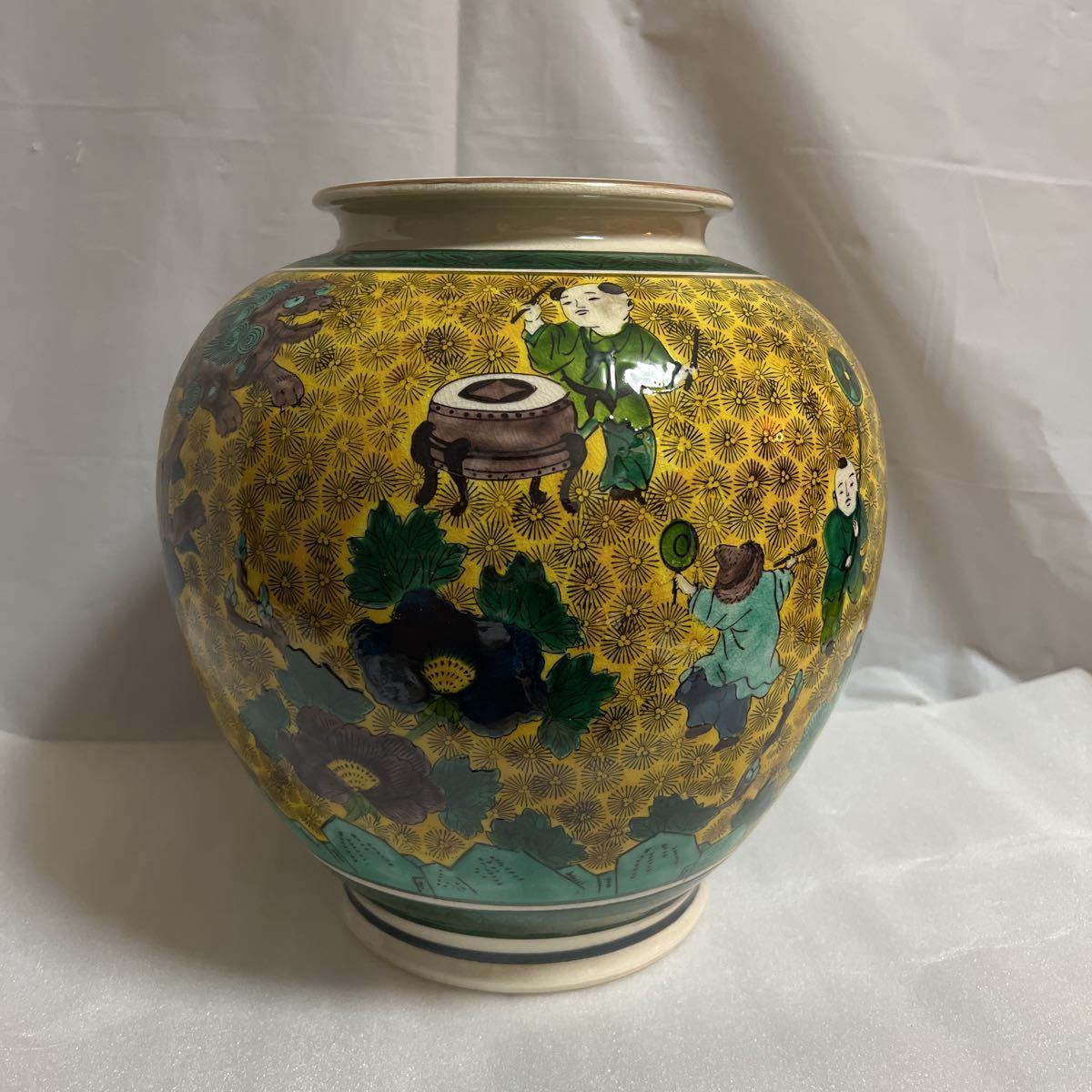 九谷焼 花瓶 金彩 花詰 花器 飾り壺 錦手 骨董品 古美術 豪華 九谷焼