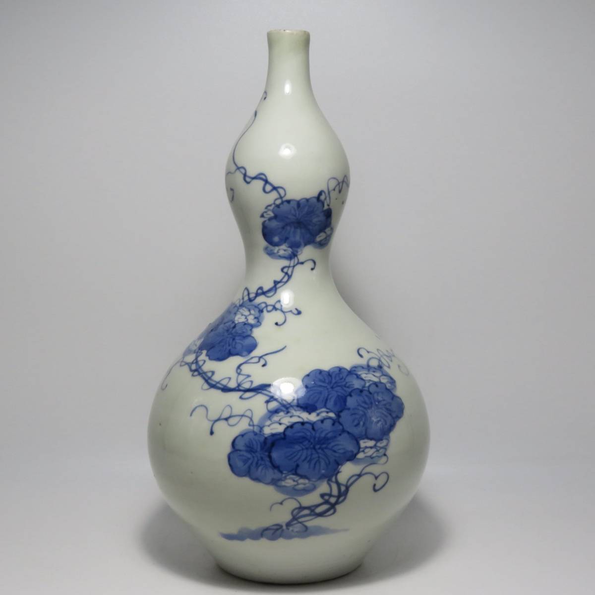 中国美術 清 青花葫蘆瓶 H18cm 清康熙景德镇窑青花花卉纹小葫芦瓶藏 
