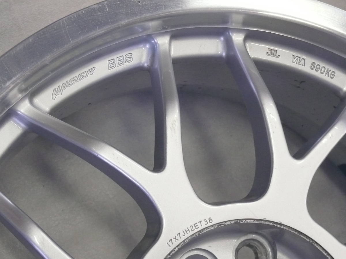 BBS WISER RG207 17X7J et38 マルチPCD 4H 100 4H 114 4本セット 