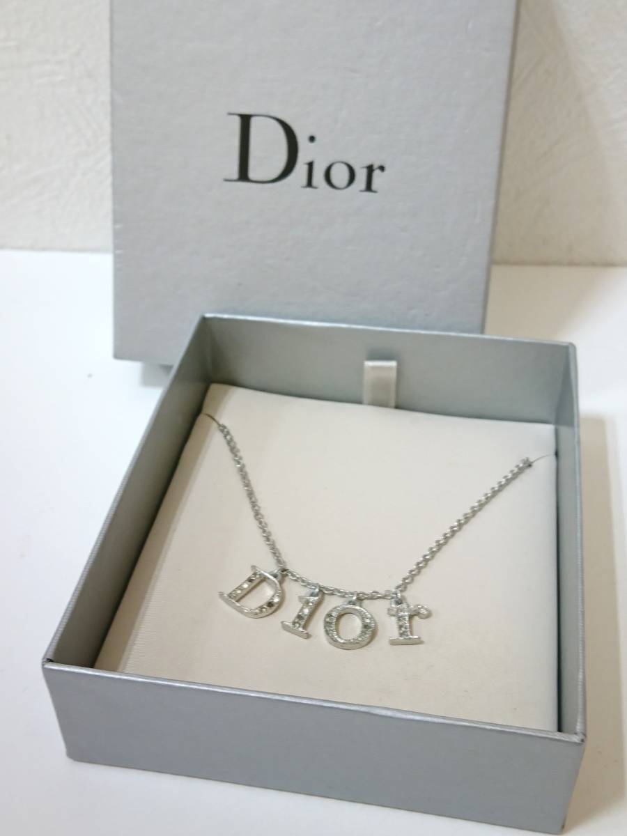 ☆ クリスチャン ディオール Christian Dior シルバーロゴ ネックレス 