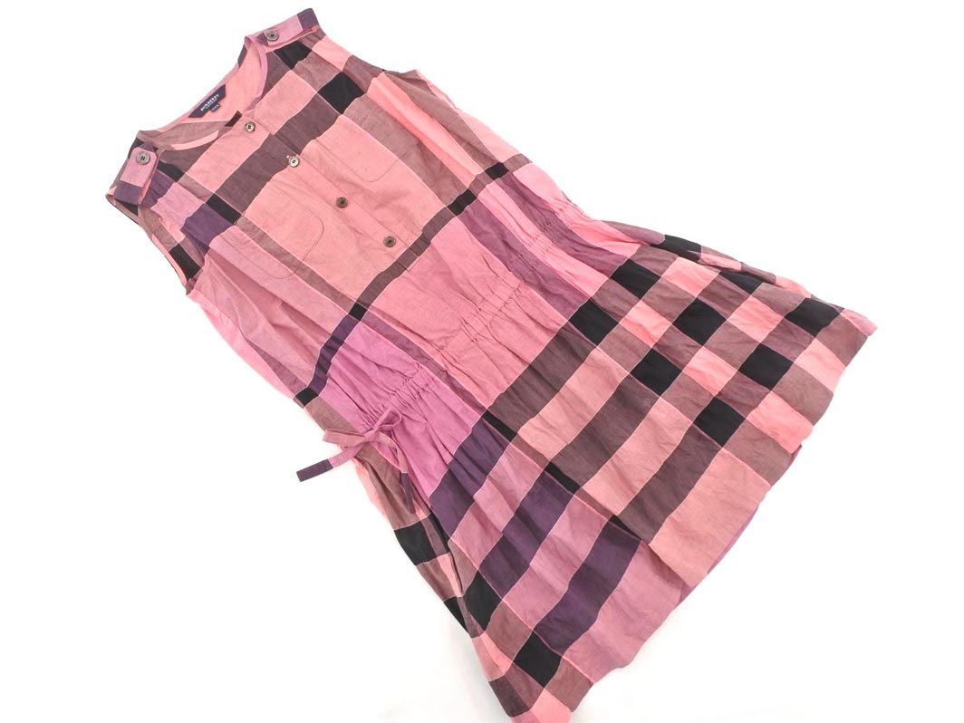 ネコポスOK BURBERRY バーバリー チェック ノースリーブ ワンピース