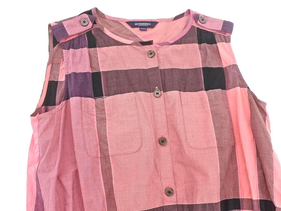 公*o様 美品　Burberry ノースリーブ チェック柄 ワンピース ピンク ネコポスOK BURBERRY バーバリー チェック ノースリーブ ワンピース