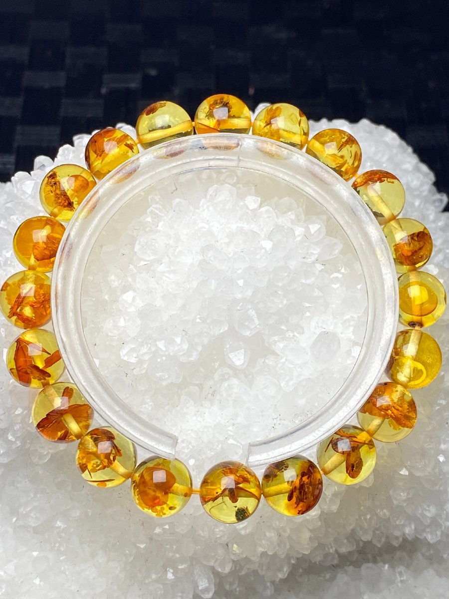 0925h539 極美品★【45Aアンバー（琥珀）】★ブレス 9.5-10mm（新品）