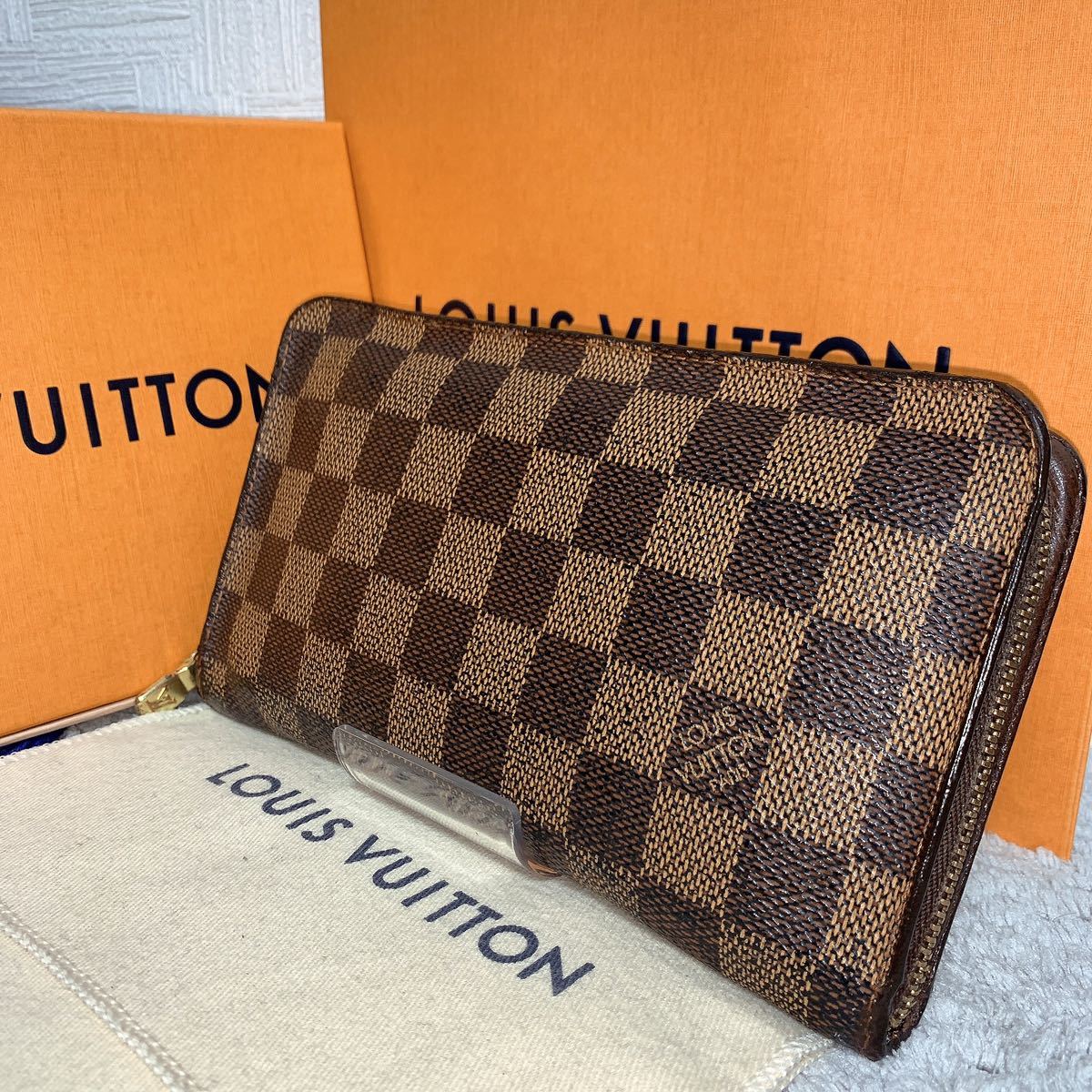 LOUIS 長財布 VUITTON ダミエ ポルトモネジップ ルイヴィトン ラウンド 