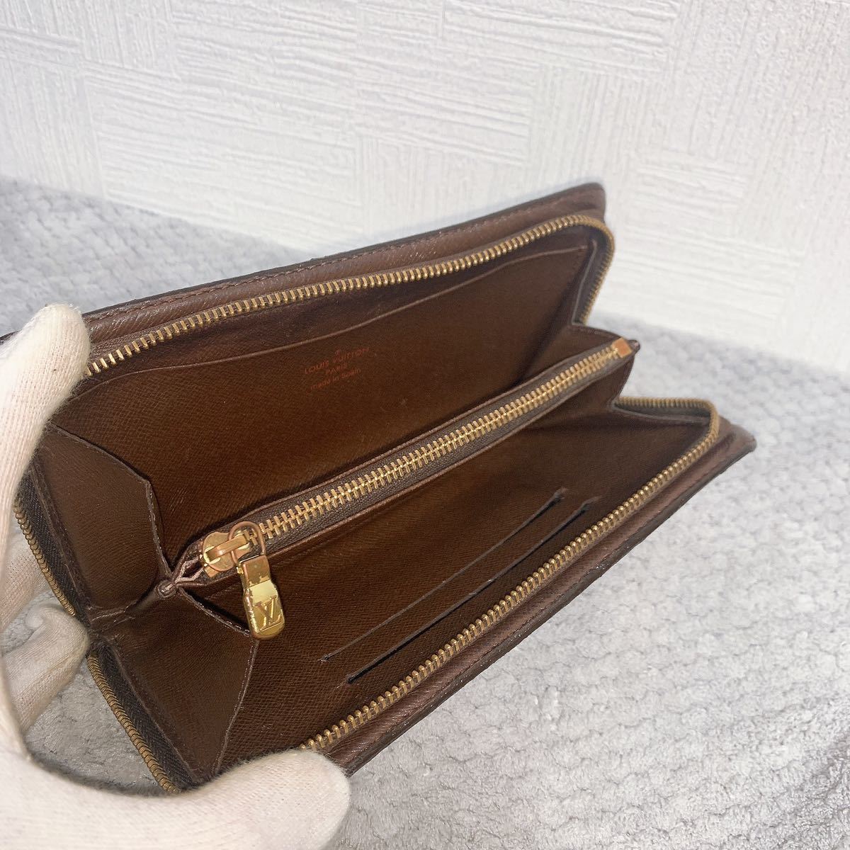 LOUIS 長財布 VUITTON ダミエ ポルトモネジップ ルイヴィトン ラウンド 