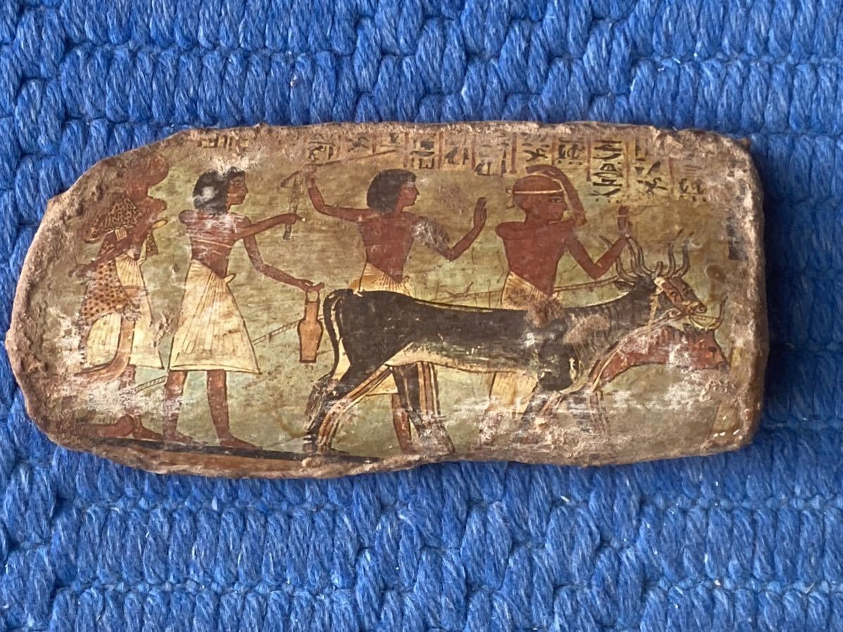 エジプト壁画？ 裏面には繊維らしきもの