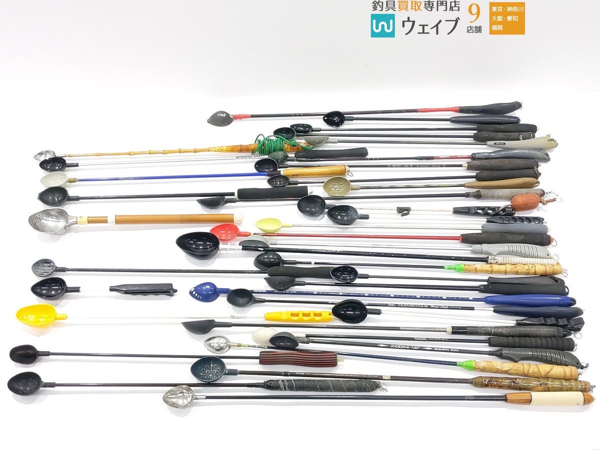 シマノ PKZK SY-005Q・がまかつ まきーなIV -650・ダイワ LONG CASTER LIGHT II 36-480 餌尺 他 計38本