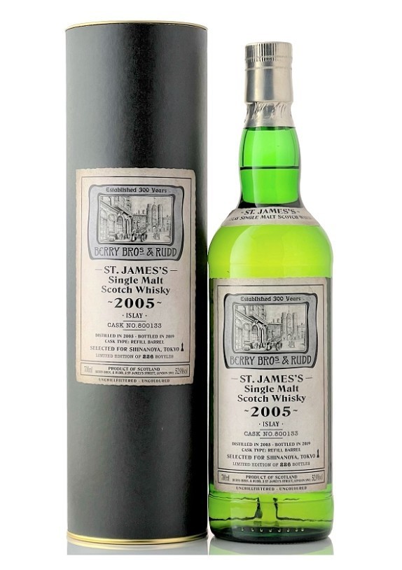 新品 BERRY BROs & RUDD LETRO LABEL ST. JAMES'S ISLAY アイラ 2005 Refill Barrel #800133 for SHINANOYA 信濃屋 52.9% 700ml ラフロイグ