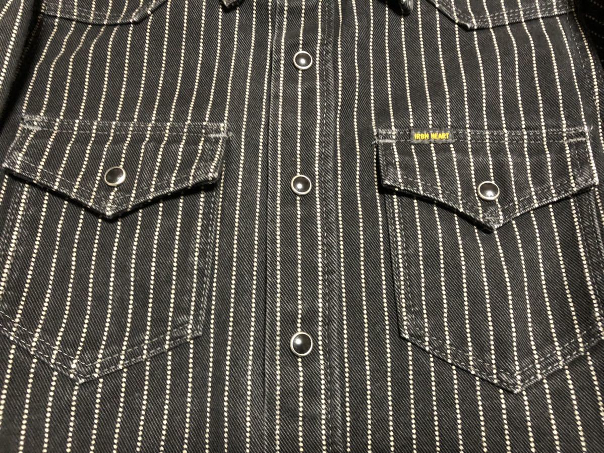IRON HEART 裏キルティング ストライプ シャツジャケット S アイアン