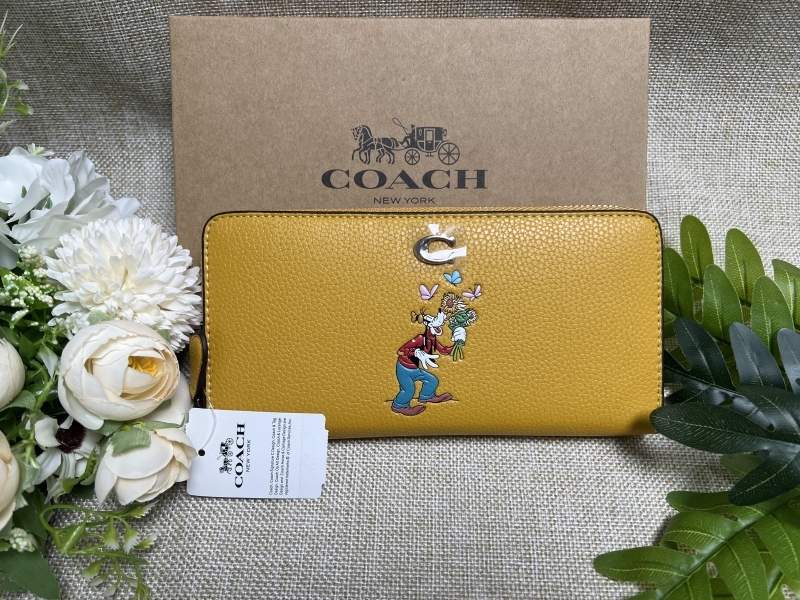 COACH コーチ 財布 長財布アコーディオン ジップ ウォレットリジェネラティブ レザー 100周年限定コレクション ミニーマウス CH472 14時19