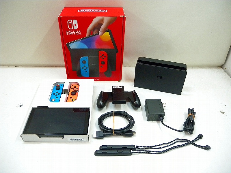 C2319☆新型 Nintendo Switch (有機ELモデル) ネオンブルー/ネオン