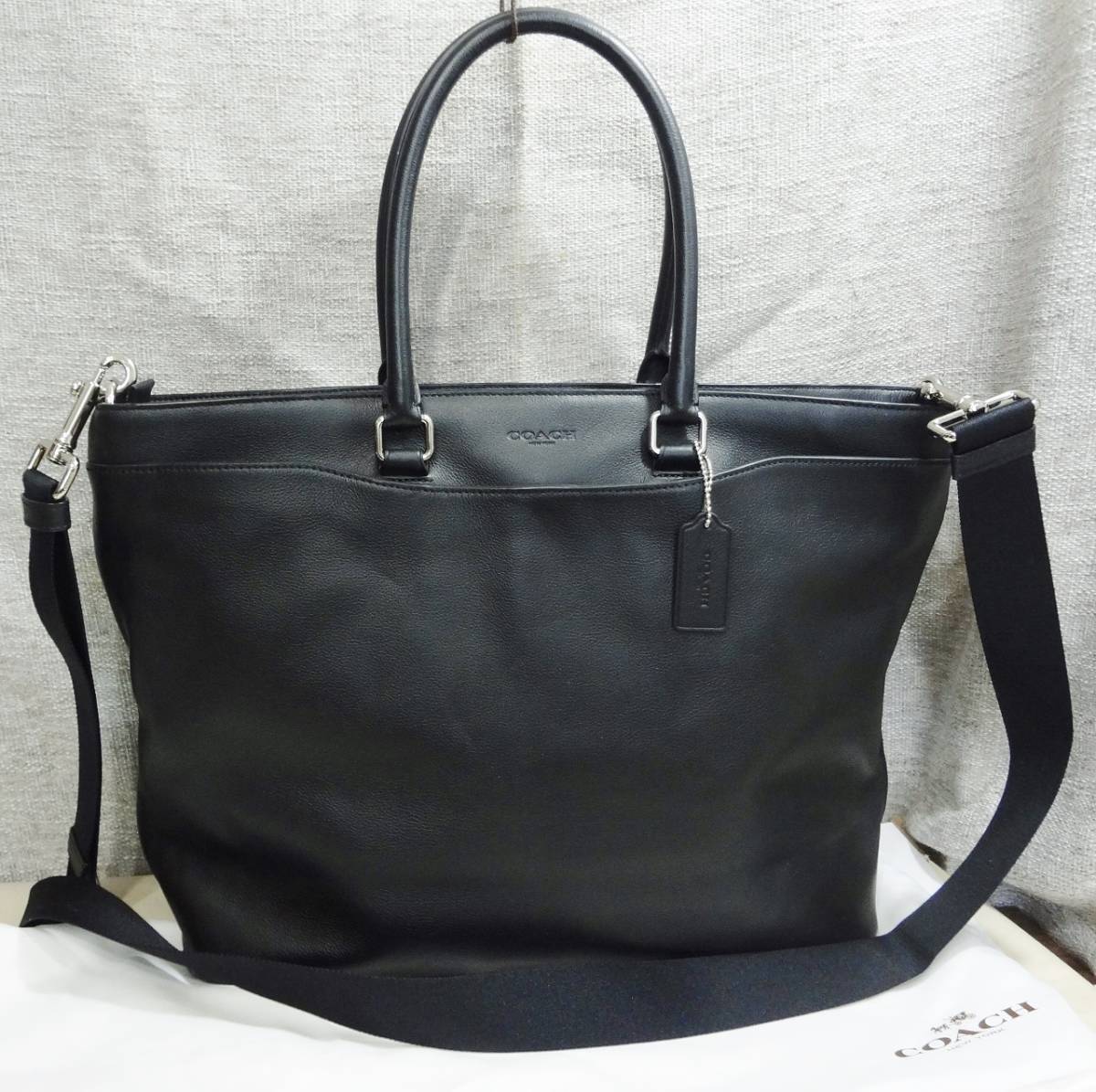 【超美品　希少】　COACH　コーチ　Ｆ68944　オールレザー　ビジネスバッグ　トートバッグ ショルダーバッグ 2way　A4 書類かばん 黒