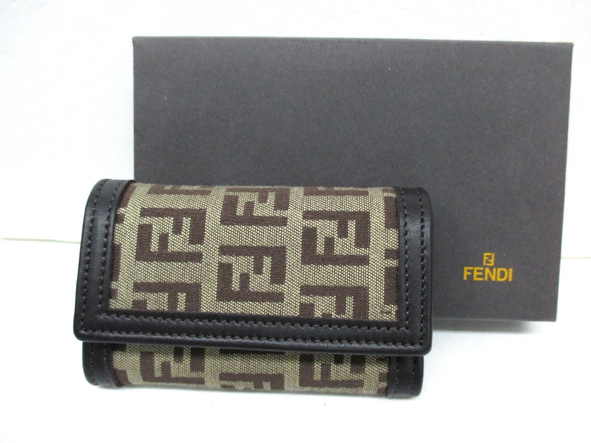 極美品】フェンディ 6連 キーケース FENDI ズッカ ブラウン ,極美