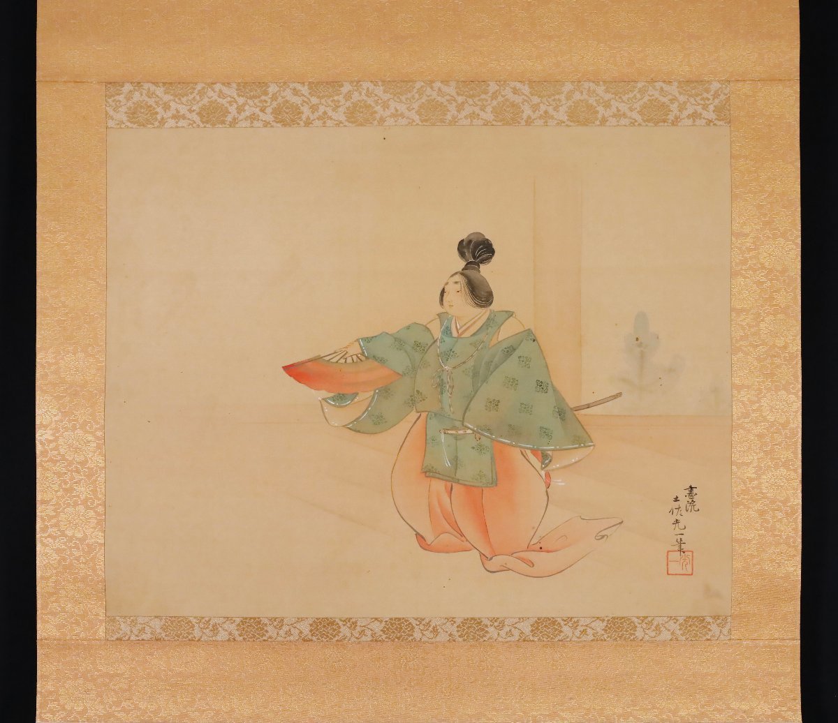 模写】吉】8964 土佐光一 踊り人物図 土佐派25世 光章の子 静岡美術