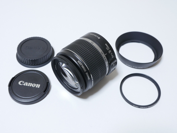 Canon EF-S 18-55mm F3.5-5.6 IS 別売フード、フィルター付
