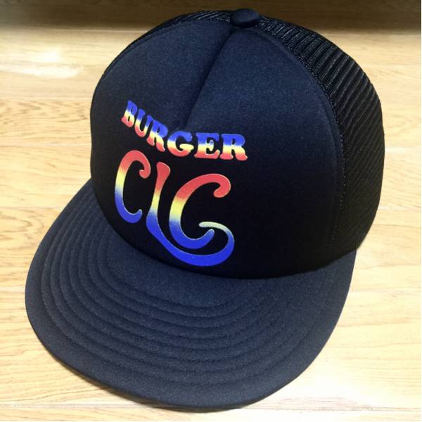 15SSチャレンジャーCHALLENGERメッシュ黒キャップ帽子BURGER長瀬
