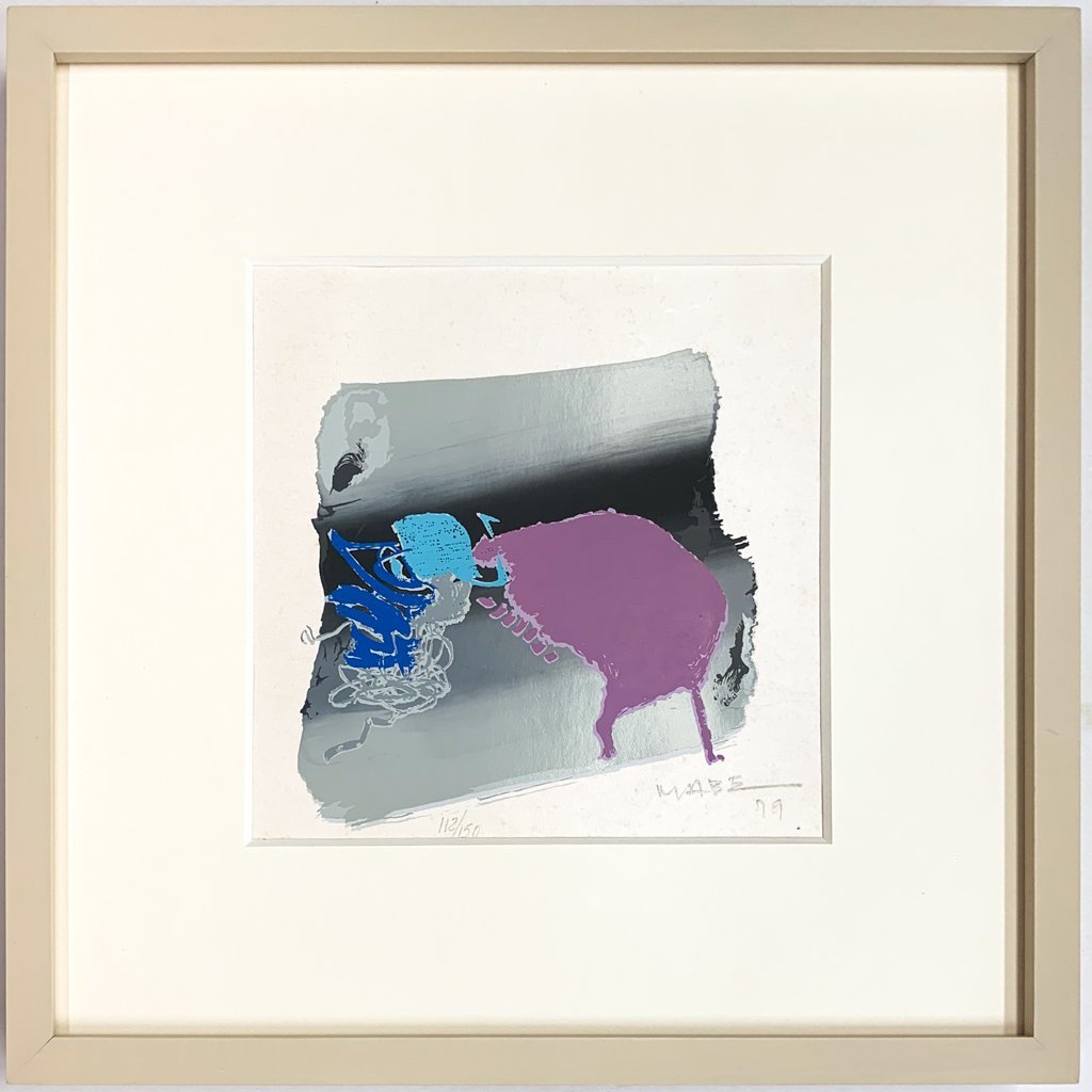 【SHIN】マナブ間部 「無題」 シルクスクリーン　ed.112/150　1979年　直筆サイン有　抽象画　ブラジルのピカソ Manabu Mabe