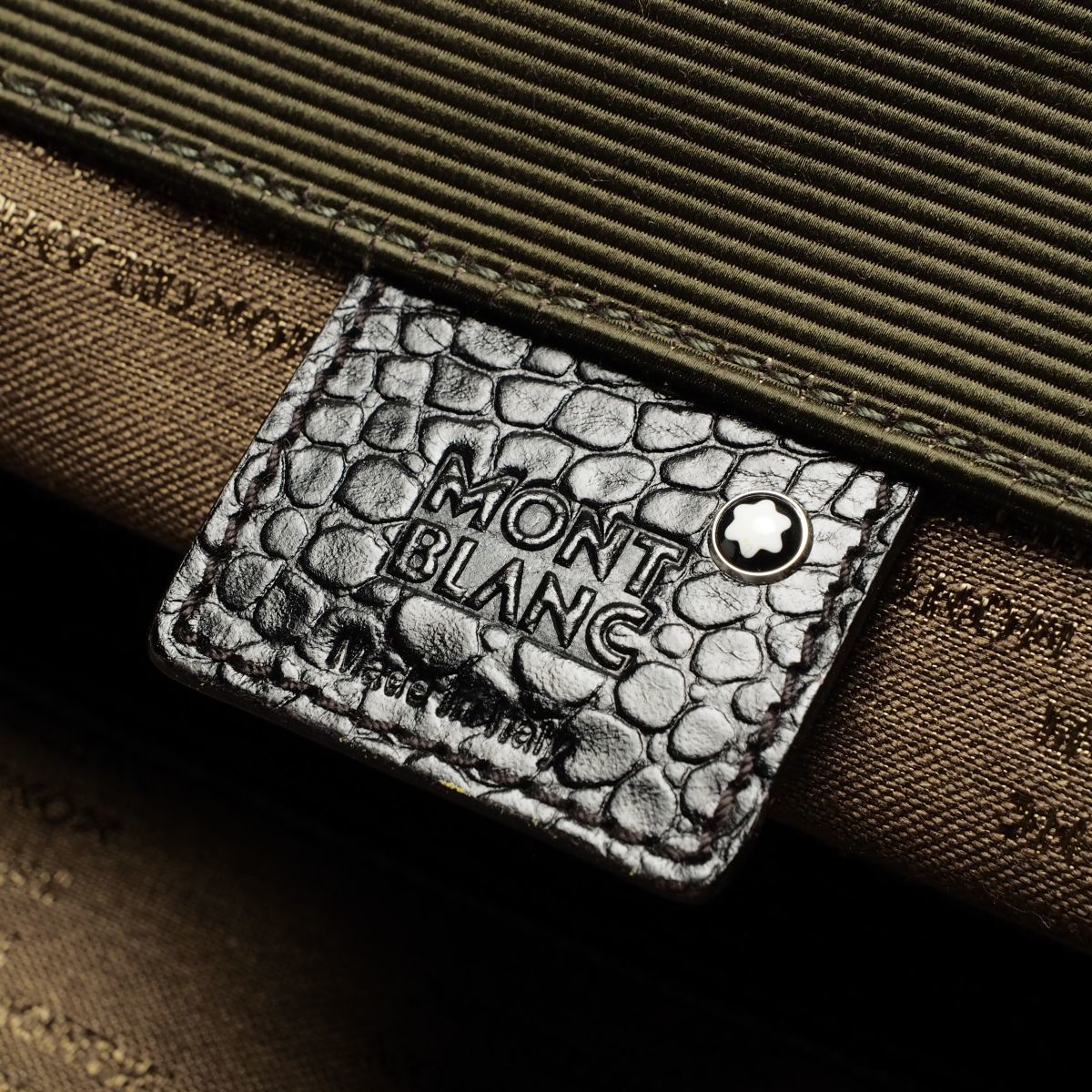 ME9067//イタリア製*モンブラン/MONTBLANC*クロコダイル型押しレザー 