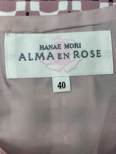 I03705) ハナエモリ HANAE MORI ALMA EN ROSE 総柄 半袖タック