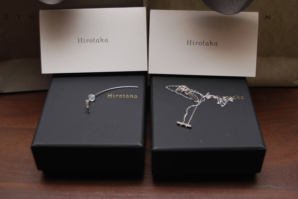 格安】Hirotaka ヒロタカ バーネックレス K10WG ホワイトゴールド