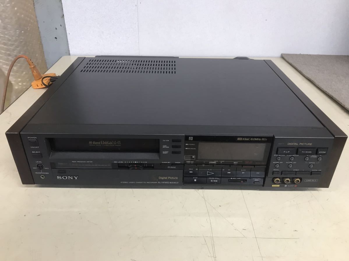 Y 家電16★レア！通電確認済★SONY ソニー SL-HF95D ベータデッキ Hi-Band Beta hi-fi ハイバンド ベータ β 部品取り ジャンク 現状