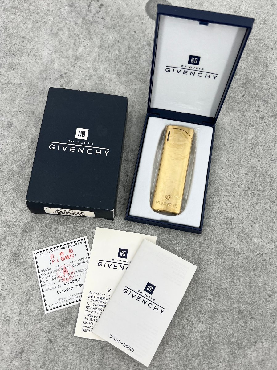希少】ジバンシィ Givenchy ガスライター ゴールド ケース付き 希少】ジバンシィ Givenchy ガスライター ゴールド ケース付き