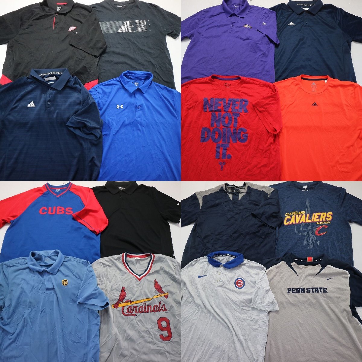 ◎ストレッチ系半袖Tシャツ set ボーダー　ロゴ 他 (メンズXL） 16枚セット まとめ売り 古着卸 1円スタート 最落なし MN3080