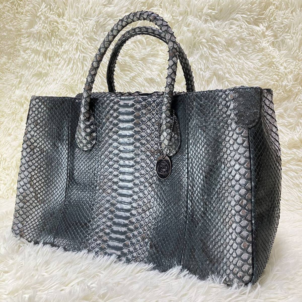 JRA Python トートバッグ 本革 蛇皮 ダイヤモンドパイソン 0855 